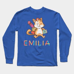 Cat Emilia Enrolled In School Long Sleeve T-Shirt